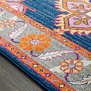 Why play it safe, when you can transform a space with big, bold and brilliant color? Saturated with deep, dramatic hues, this designer area rug stands out from the crowd for all the right reasons.Made of polypropylene | Machine woven | No backing | Medium pile; rug pad recommended | Spot clean | Imported