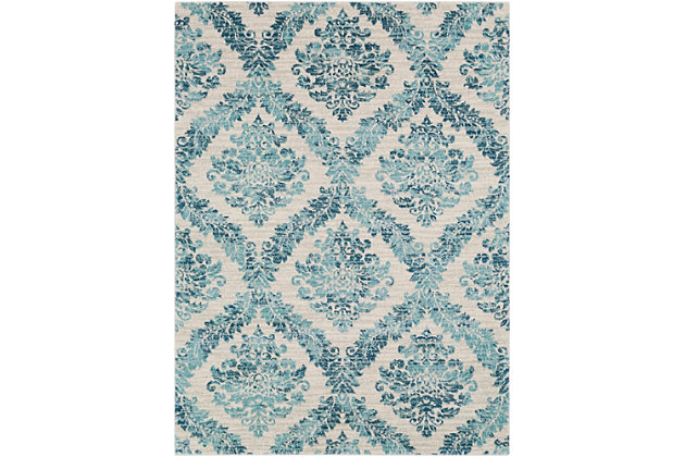 Rules are made to be broken. This eclectic rug combines elements from a variety of styles and turns them into something fresh and new, and utterly you.Made of polypropylene | Machine woven | No backing | Medium pile; rug pad recommended | Spot clean | Imported