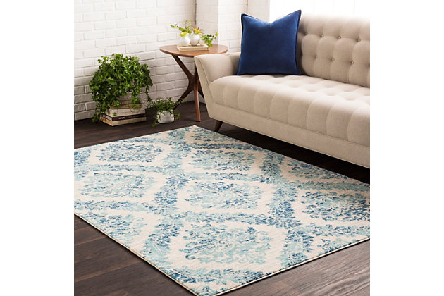 Rules are made to be broken. This eclectic rug combines elements from a variety of styles and turns them into something fresh and new, and utterly you.Made of polypropylene | Machine woven | No backing | Medium pile; rug pad recommended | Spot clean | Imported