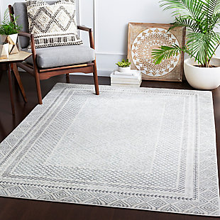 Dress up any floor with the natural hue and designer look of this rug. It welcomes visitors with warmth and comfort underfoot. Neutral color palette exudes a relaxed sensibility which works wonders in any decor.Made of polypropylene | Machine woven | Medium pile | No backing; rug pad recommended | Spot clean | Imported