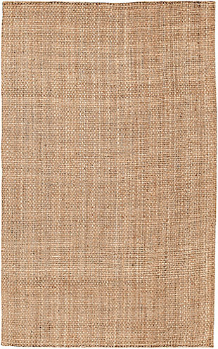 Hand Hooked Jute Woven 2' x 3' Rug, Wheat, large