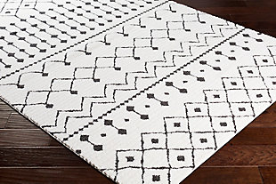 Modern Area Rug, Black/Charcoal/White, rollover