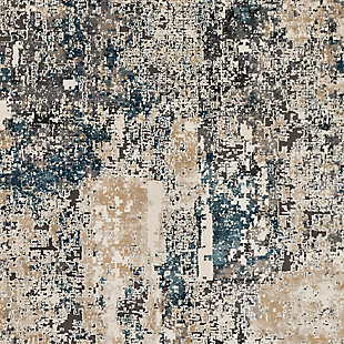 Striking abstract patterned rug leaves so much to the imagination. Its ethereal design dresses up a room with brilliant color, visual texture and a highly contemporary point of view.Made of polypropylene and polyester | For indoor/outdoor use | Uv resistant; water resistant | Machine woven | Medium pile | No backing; rug pad recommended | Spot clean | Imported