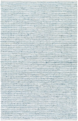 Hand Crafted 5' X 7'6" Area Rug, Teal/Gray, large