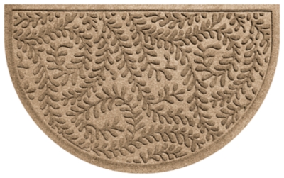 Home Accent Aqua Shield Boxwood 24" x 39" Half Round Doormat, Khaki, large