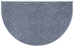 Home Accent Aqua Shield Diamonds 24" x 39" Half Round Doormat, , large