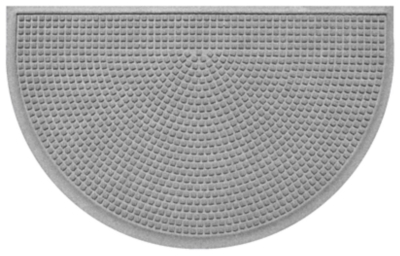 Home Accent Aqua Shield Squares 24" x 39" Half Round Doormat, Medium Gray, large