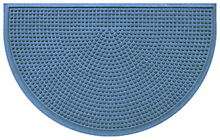 Home Accent Aqua Shield Squares 24" x 39" Half Round Doormat, Bluestone, large