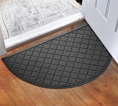 Squares 24x39 Indoor/Outdoor Half Round Door Mat - Bed Bath