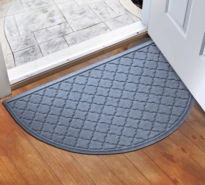 Home Accents Waterhog Cordova 24" x 39" Half Round Doormat, Bluestone, large