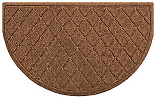 Home Accent Aqua Shield Argyle 24" x 39" Half Round Doormat, Dark Brown, large