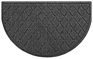 Home Accents Waterhog Argyle 24" x 39" Half Round Doormat, Charcoal, large