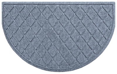 Home Accent Aqua Shield Argyle 24" x 39" Half Round Doormat, Bluestone, large