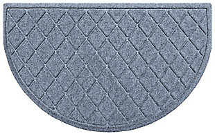 Home Accents Waterhog Argyle 24" x 39" Half Round Doormat, Bluestone, large