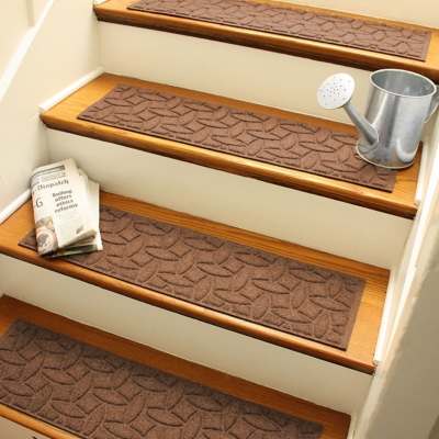 Home Accent Aqua Shield Elipse Stair Treads (Set of 4), Dark Brown, large