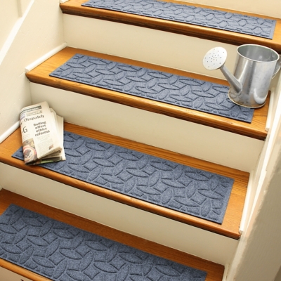 Home Accent Aqua Shield Elipse Stair Treads (Set of 4), Bluestone, large