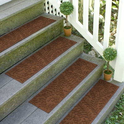 Home Accent Aqua Shield Boxwood Stair Treads (Set of 4), Dark Brown, rollover