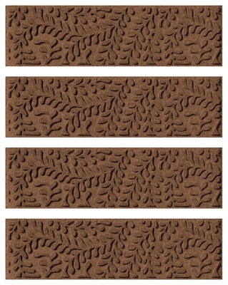 Home Accent Aqua Shield Boxwood Stair Treads (Set of 4), Dark Brown, large