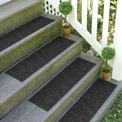 Home Accent Aqua Shield Boxwood Stair Treads (Set of 4), Charcoal, large