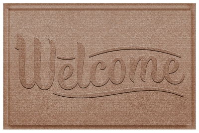 Home Accent Aqua Shield Simple Welcome 2' x 3' Doormat, Khaki, large