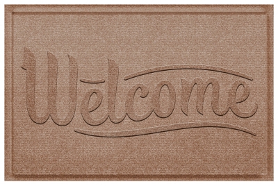 Home Accent Aqua Shield Simple Welcome 2' x 3' Doormat, Khaki, rollover