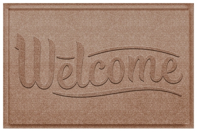 Home Accent Aqua Shield Simple Welcome 2' x 3' Doormat, Khaki, rollover