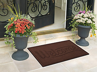Home Accent Aqua Shield Simple Welcome 2' x 3' Doormat, Dark Brown, rollover