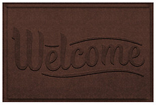 Home Accent Aqua Shield Simple Welcome 2' x 3' Doormat, Dark Brown, large