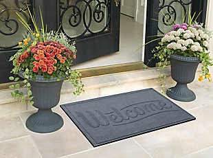 Home Accent Aqua Shield Simple Welcome 2' x 3' Doormat, Bluestone, rollover