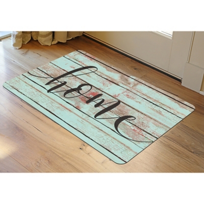 Home Accent Aqua Shield Painted Wood Home 2' x 3' Mat, , rollover