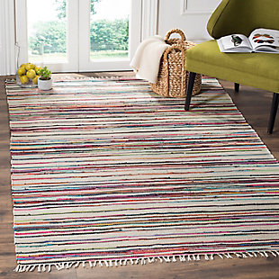 Rag 6' x 9' Area Rug, Red/White, rollover