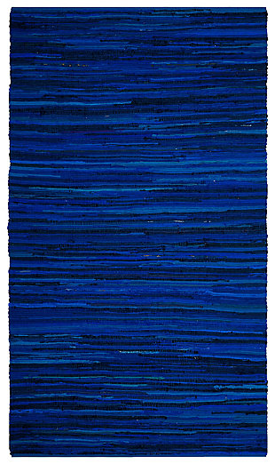 Rag 5' x 8' Area Rug, Blue, large