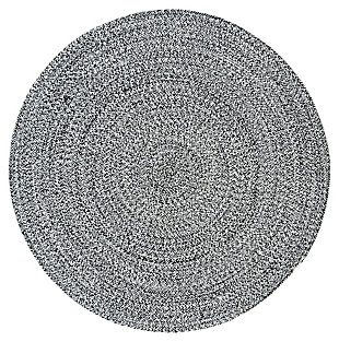 Reversible 4' x 4' Round Rug, Black/White, large