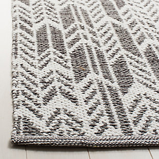Hand Crafted 3' x 5' Area Rug, Gray/White, rollover
