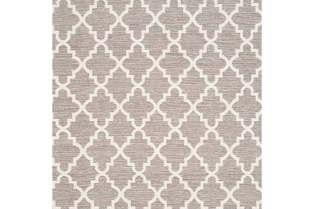 With its timeless trellis pattern, this easy-elegant area rug is right on trend. Whether your style is contemporary or classic, its simply chic aesthetic goes with the flow. Handwoven cotton weave is pure delight.Made of cotton | Low profile | Rug pad recommended | Handwoven | Imported | Spot clean