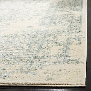 Distressed 6' x 9' Area Rug, Ivory/Slate, rollover