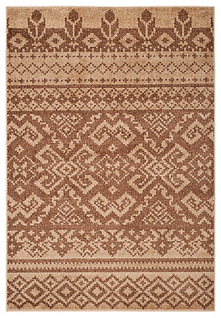 Power Loomed 4' x 6' Area Rug, Brown, large