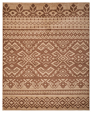 Power Loomed 8' x 10' Area Rug, Brown, large