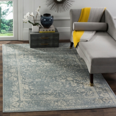 Accessory 6' x 6' Square Rug, Gray/White, large
