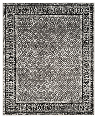 Power Loomed 8' x 10' Area Rug, Gray/White, large