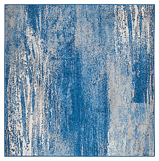 Abstract 6' x 6' Square Rug, Blue, large