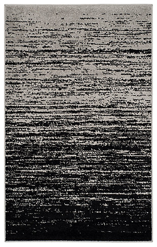Ombre 4' x 6' Area Rug, Gray/Black, large