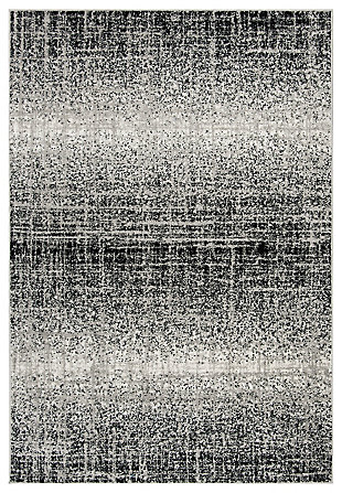 Abstract 5'1" x 7'6" Area Rug, Gray/Black, large