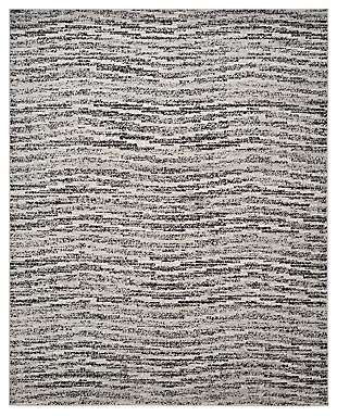 Abstract 8' x 10' Area Rug, Gray/Black, large