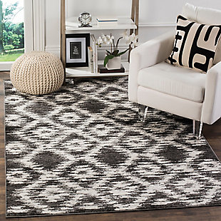 Abstract 5'1" x 7'6" Area Rug, Gray/Black, rollover