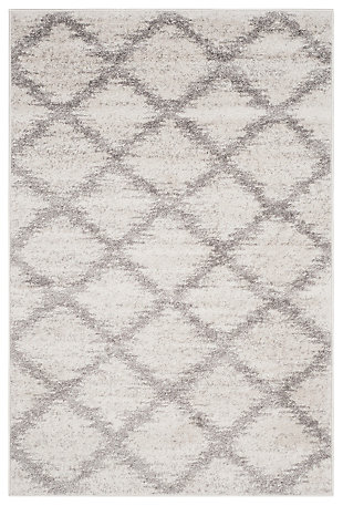 Abstract 4' x 6' Area Rug, Gray/White, large