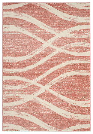 Ribbon 6' x 9' Area Rug, Red/White, rollover