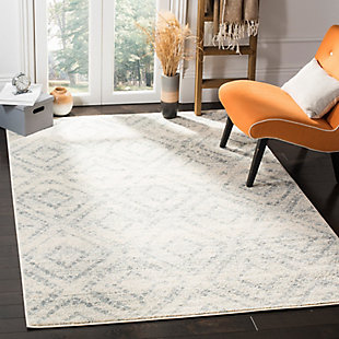 Power Loomed 5'1" x 7'6" Area Rug, White/Blue, rollover
