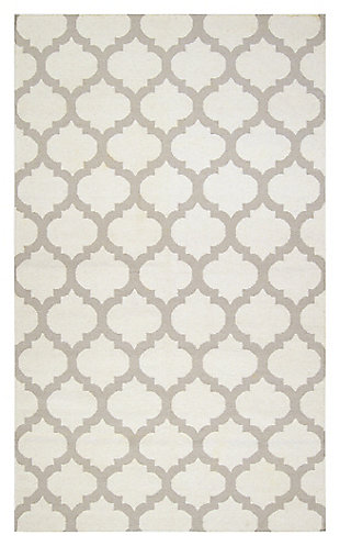 Easy on the eyes with a muted neutral palette, this handwoven, all-wool area rug elevates your style in a tastefully understated way. Right on trend, the moroccan lattice weave goes with the flow, playing beautifully in modern classic and contemporary settings.100% wool | Handwoven | Flat weave | Reversible | Imported | Dry clean | Wool fibers are prone to shedding, vacuum regularly and shedding will subside