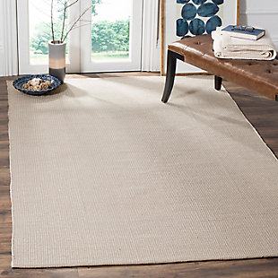 Hand Crafted 5' x 8' Area Rug, Gray/White, rollover